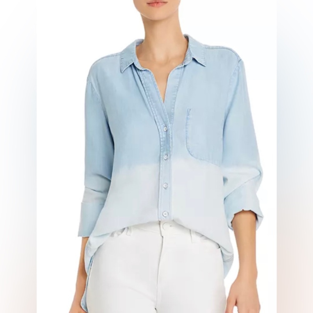 ❤️‍🔥SOLD!! ❤️‍🔥 Bella Dahl Dip Dye Chambray Shirt Size Large